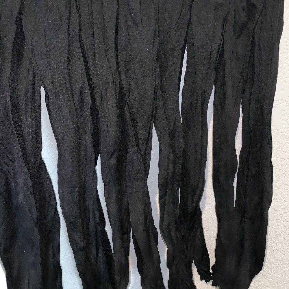 New Zara Wrinkled Effect Maxi Skirt with Fringing - Picture 6 of 7